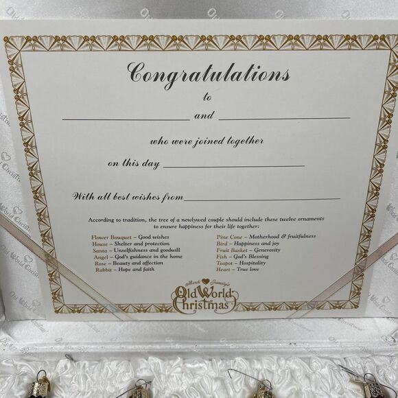 Old World Christmas Bride's Ornament Set of 12 Collection Wedding Gift Box - Picture 6 of 14